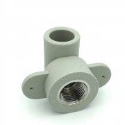 Колено полипропиленовое 90° РВ c креплением HEISSKRAFT