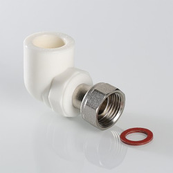 Угольник полипропиленовый с накидной гайкой  VALTEC (VTp.758.0)