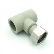 Тройник полипропиленовый РВ с накидной гайкой HEISSKRAFT